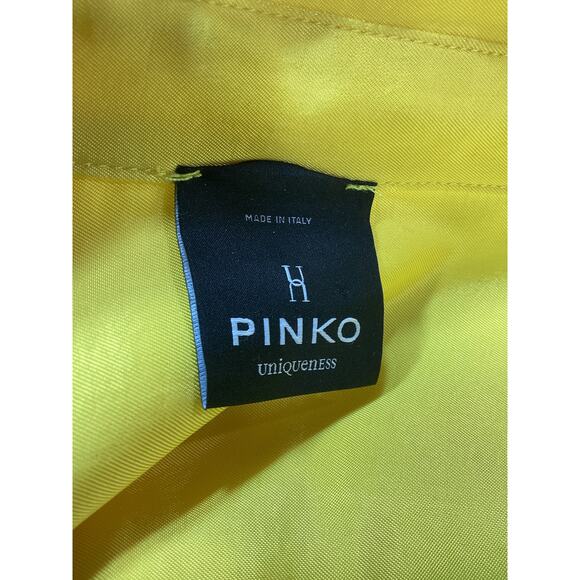 Pinko 'Limonio Abito' Yellow Collared Button Shirt Dress Size 38 - Picture 4 of 4